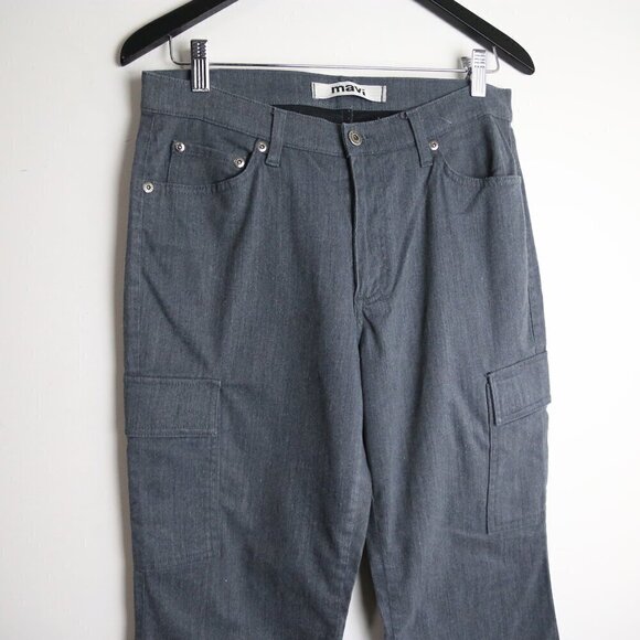 Mavi Women's Dark Grey Slim Flare Cargo Pants Size 29/32 - Picture 2 of 6